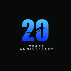 20 Year Anniversary Vector Template Design Illustration