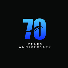 70 Year Anniversary Vector Template Design Illustration