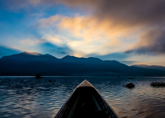 Inle Lake - Myanmar - sunrise on the lake in a boat