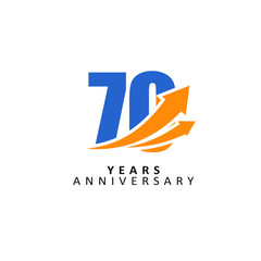 70 Year Anniversary Vector Template Design Illustration