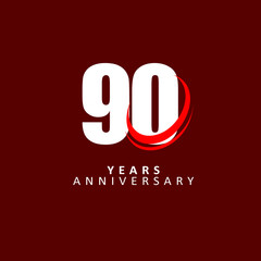 90 Year Anniversary Vector Template Design Illustration