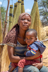 African woman with child
