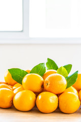 Fresh oranges fruit on table