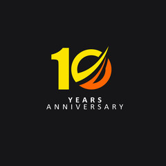 10 Year Anniversary Vector Template Design Illustration