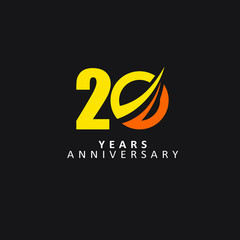 20 Year Anniversary Vector Template Design Illustration