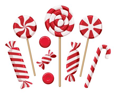 Christmas candy lollipops
