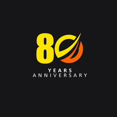 80 Year Anniversary Vector Template Design Illustration
