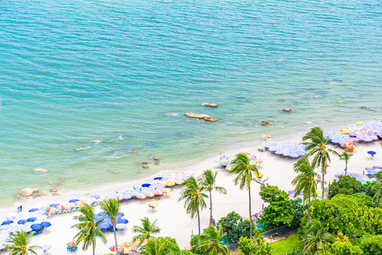 Beautiful landscape and cityscape in hua hin city around sea ocean bay