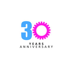 30 Year Anniversary Vector Template Design Illustration