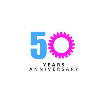 50 Year Anniversary Vector Template Design Illustration