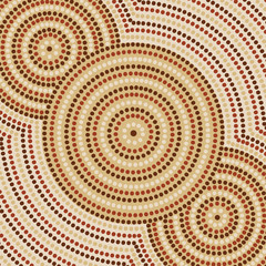 Riverbank abstract Aboriginal dot painting in vector format