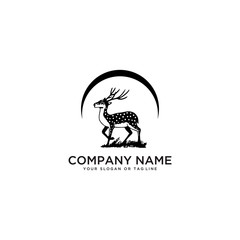 deer logo design vector template white background