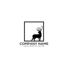 deer logo design vector template white background