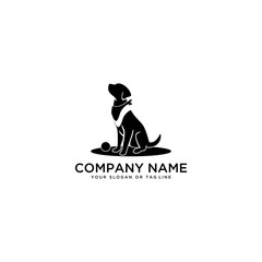 Creative design logo of a white background dog