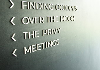 Designed of direction board on the building wall scene.