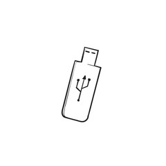 USB icon vector. Flash Drive icon symbol with hand drawn doodle style vector
