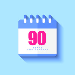 90 Year Anniversary Vector Template Design Illustration