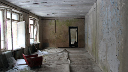 An abandoned hospital in the Ghost town of Pripyat.