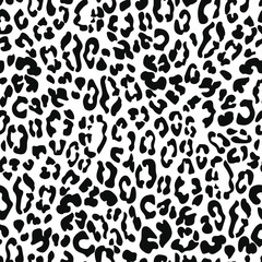 Leopard seamless pattern with black and white.