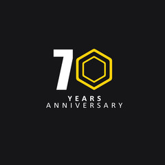 70 Year Anniversary Vector Template Design Illustration