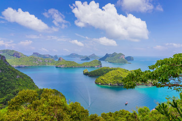 Beautiful scenery at view point of Ang Thong National Marine Park near Koh Samui in Gulf of Thailand, Surat Thani Province, Thailand.