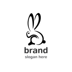 Rabbit Logo template vector icon illustration