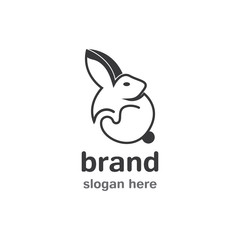 Rabbit Logo template vector icon illustration