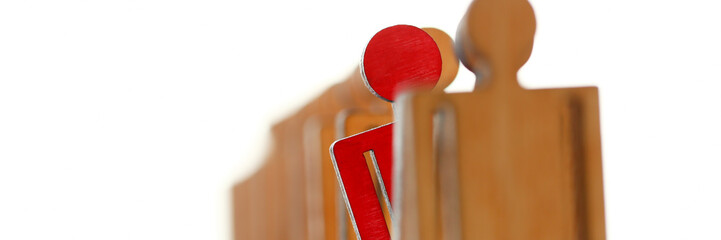 Male red plastic toy businessman silhouette