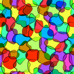 Abstract seamless pattern with textures for fabric, prints, backgrounds. Colored stained glass. Retro style.