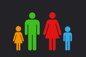 family icon over gray background. vector illustration