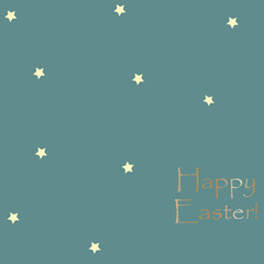 Happy Easter Greeting Card with golden message. Happy Easter Theme
