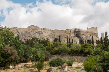 Fototapeta premium Acropolis of Athens seen from Filopappos Hill. overlooking the city from the top, Greece