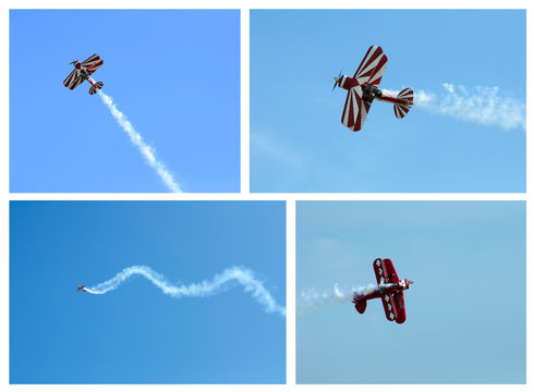 Red plane looping - Powered by Adobe