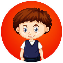 Boy on round background