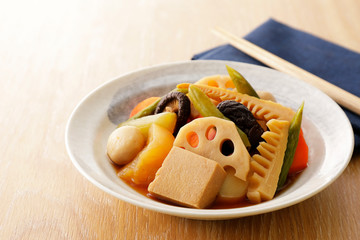 煮物　Nimono, Japanese cuisine,Vegetables stewed food.
