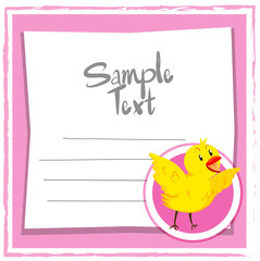 Card template with cute chick