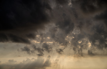 Dramatic sky with clouds. Nature background.