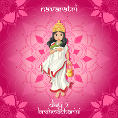 Navaratri poster design with goddess