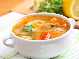 Fish soup with salmon