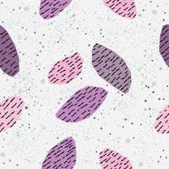 Creative Hand Drawn Seamless Pattern with Gemstones