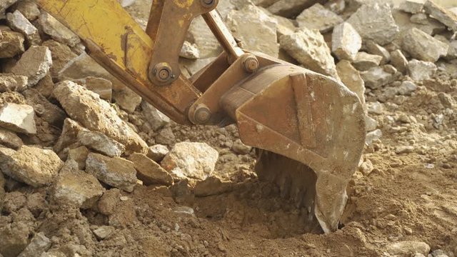 JCB work close up