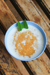 Homemade Indonesian Traditional Snacks Served With Coconut Milk