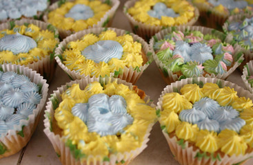 Homemade Delicious Cup Cakes With Cream