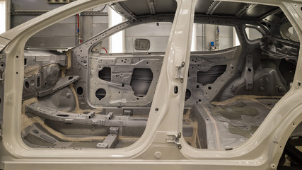 The inner space of the painted car body