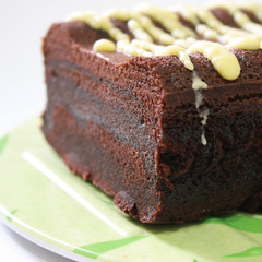 Homemade Delicious Brownies With Almond And Ice Sugar