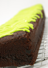 Homemade Delicious Brownies With Almond And Ice Sugar