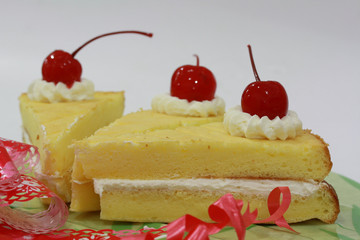 Homemade Delicious Cakes With Cream 