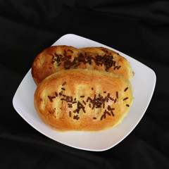 Homemade Delicious And Fresh Baked Bread With Cheese and Chocolate