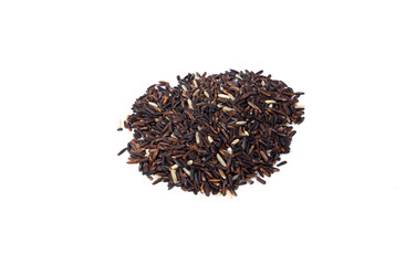 black rice isolate on white background.