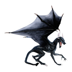 3D Rendering Fairy Tale Dragon on White